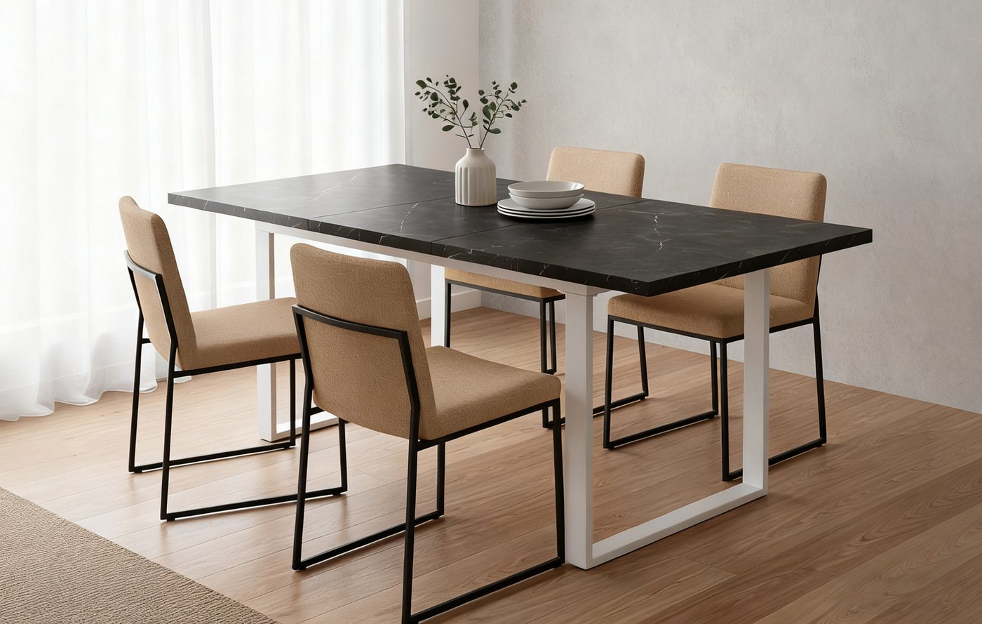 B&D home Esstisch Ausziehtisch ANNA, Kufengestell, ausziehbar, 120-160cm, 4-6 Personen von B&D home