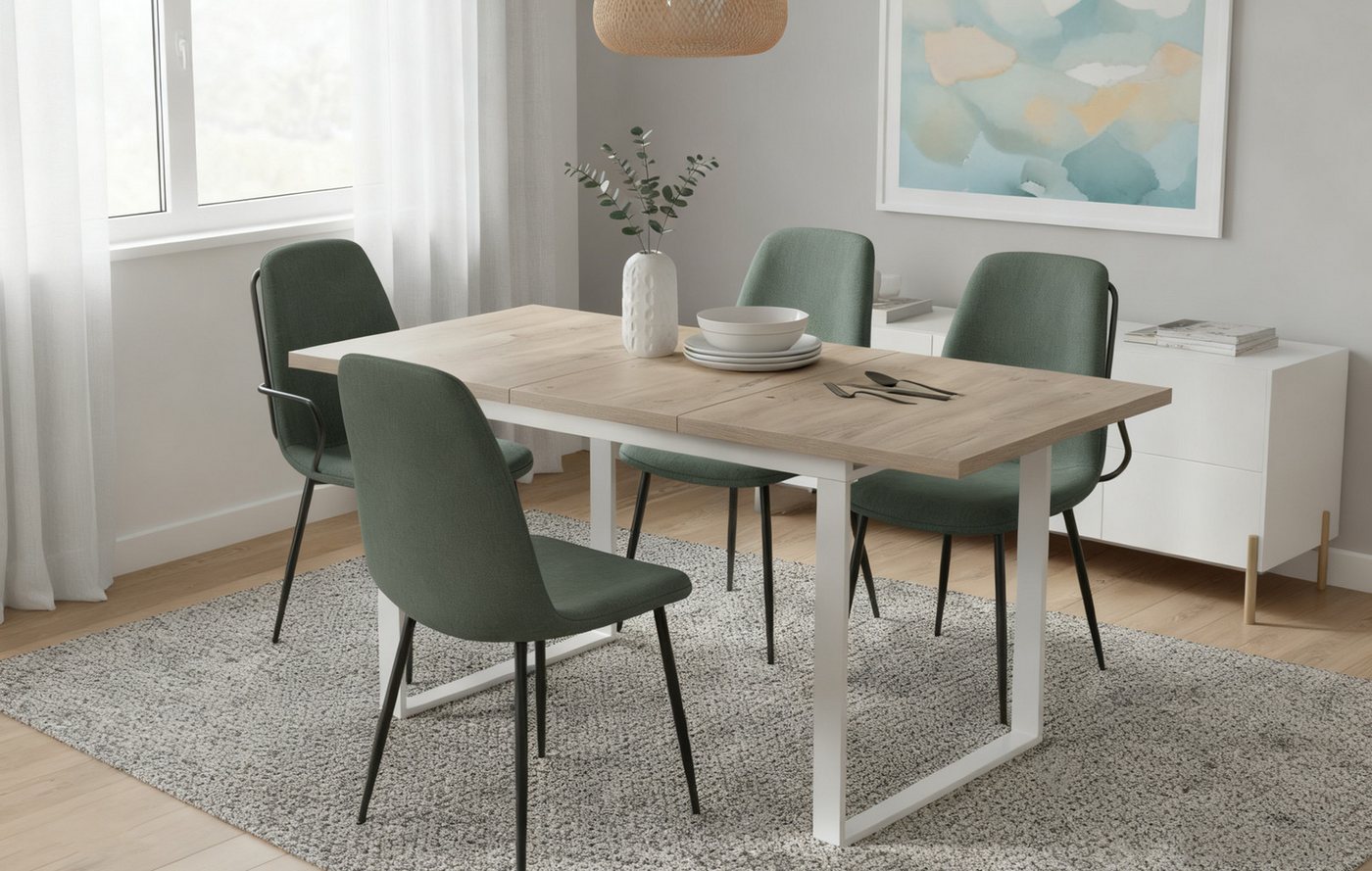 B&D home Esstisch Ausziehtisch ANNA, Kufengestell, ausziehbar, 120-160cm, 4-6 Personen von B&D home