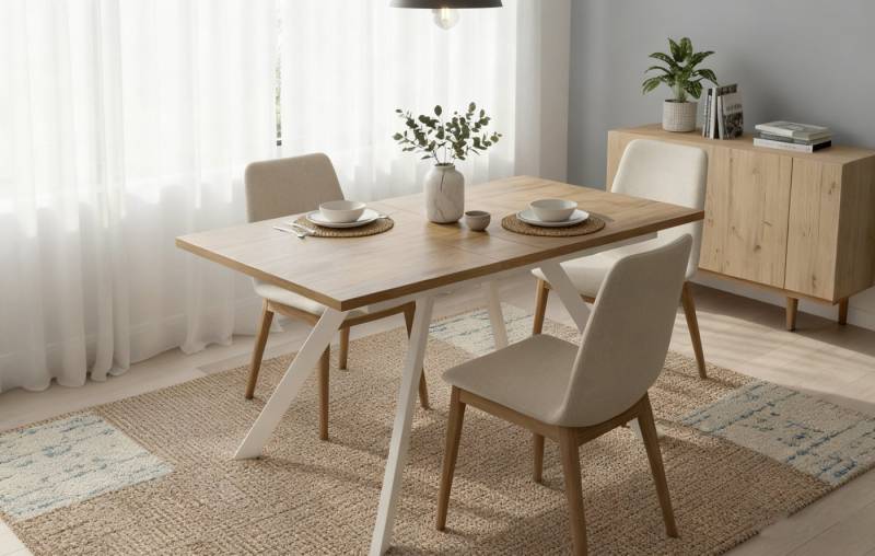 B&D home Esstisch Esstisch LIA, 4- Fuß Gestell, ausziehbar, 120-160cm, 4-6 Personen von B&D home