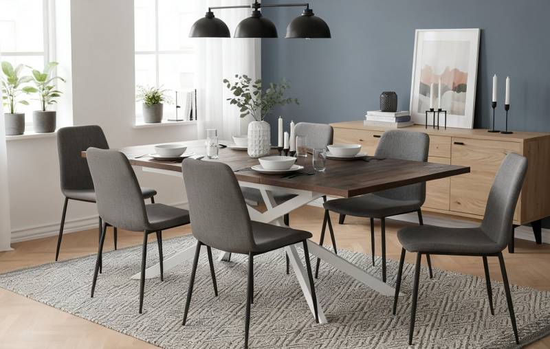B&D home Esstisch LARS, X-Gestell, ausziehbar, 120-160cm, 4-6 Personen von B&D home