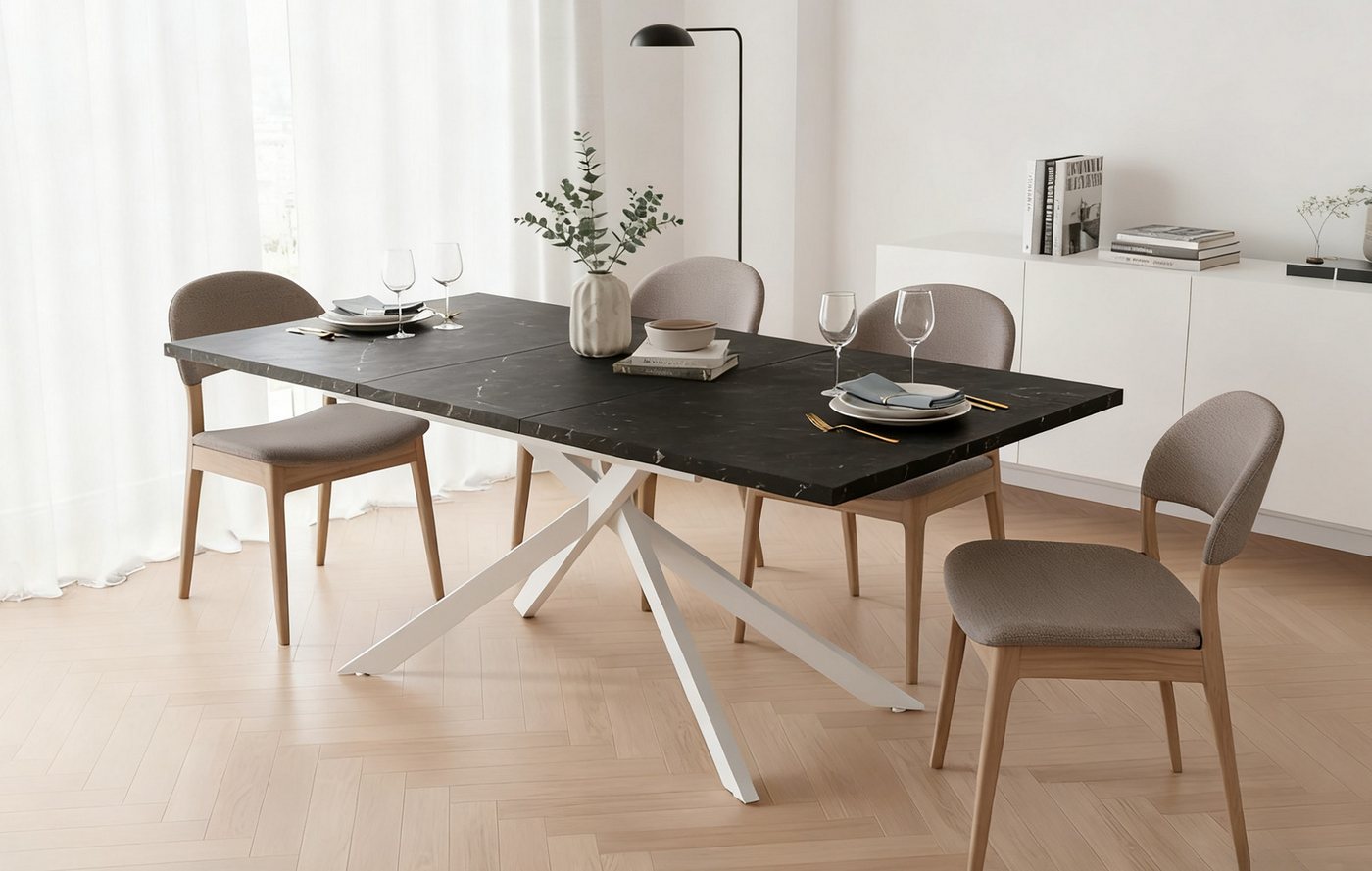 B&D home Esstisch LARS, X-Gestell, ausziehbar, 120-160cm, 4-6 Personen von B&D home