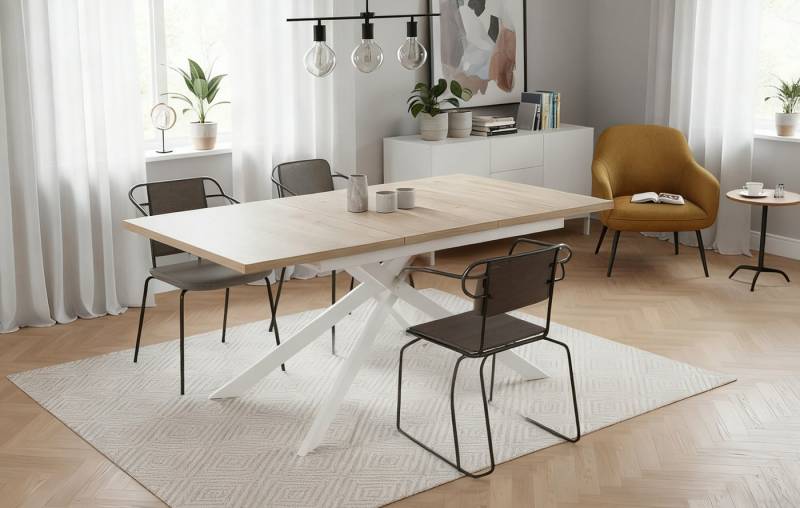 B&D home Esstisch LARS, X-Gestell, ausziehbar, 120-160cm, 4-6 Personen von B&D home