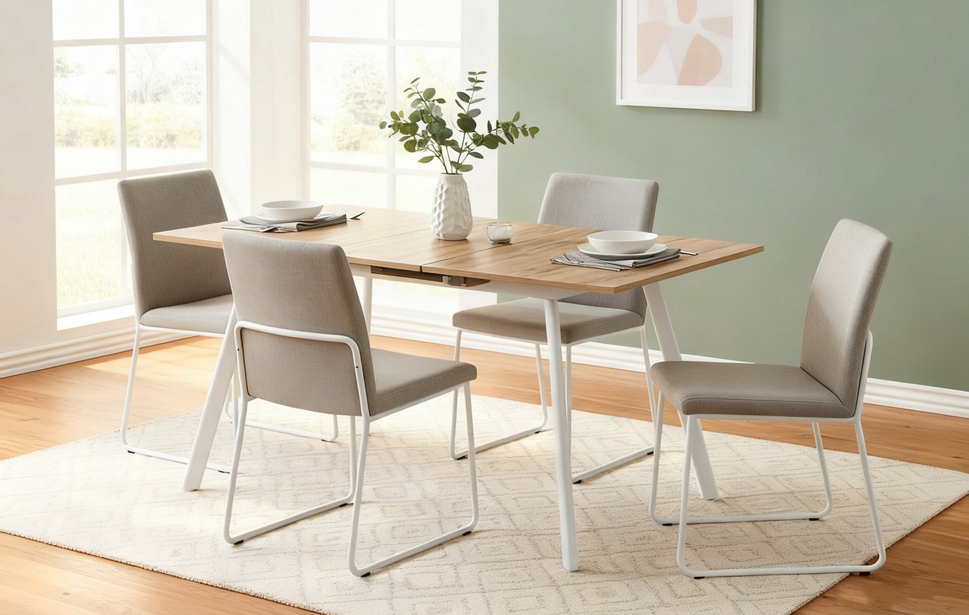 B&D home Esstisch MARA, 4-Fuß Gestell, ausziehbar, 120-160cm, 4-6 Personen B&D home Esstisch MARA, 4-Fuß Gestell, ausziehbar, 120-160cm, 4-6 Personen von B&D home