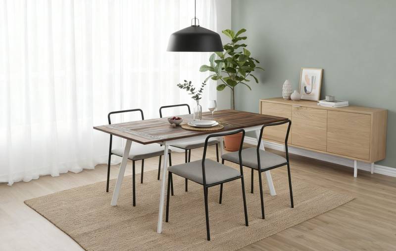 B&D home Esstisch MARA, 4-Fuß Gestell, ausziehbar, 120-160cm, 4-6 Personen von B&D home