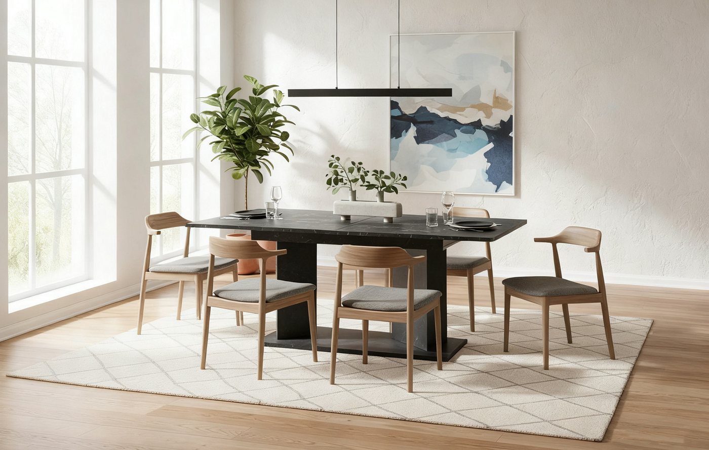 B&D home Esstisch MARA, 4-Fuß Gestell, ausziehbar, 120-160cm, 4-6 Personen von B&D home