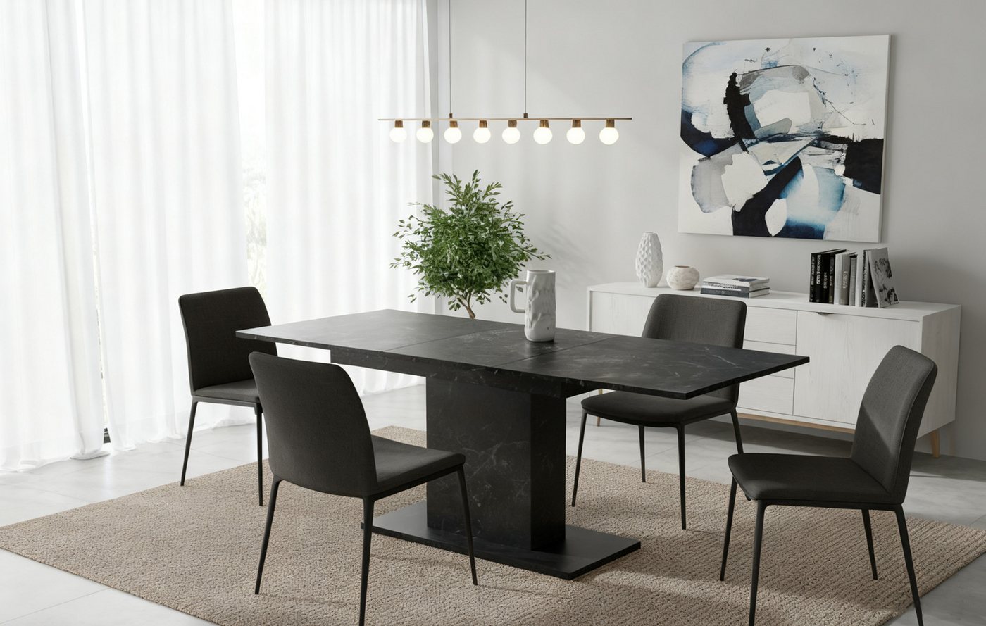 B&D home Esstisch MARA, 4-Fuß Gestell, ausziehbar, 120-160cm, 4-6 Personen von B&D home