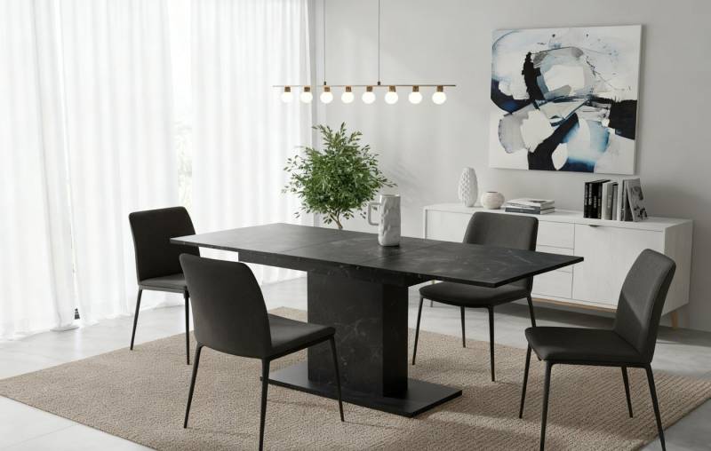 B&D home Esstisch MARA, 4-Fuß Gestell, ausziehbar, 120-160cm, 4-6 Personen von B&D home