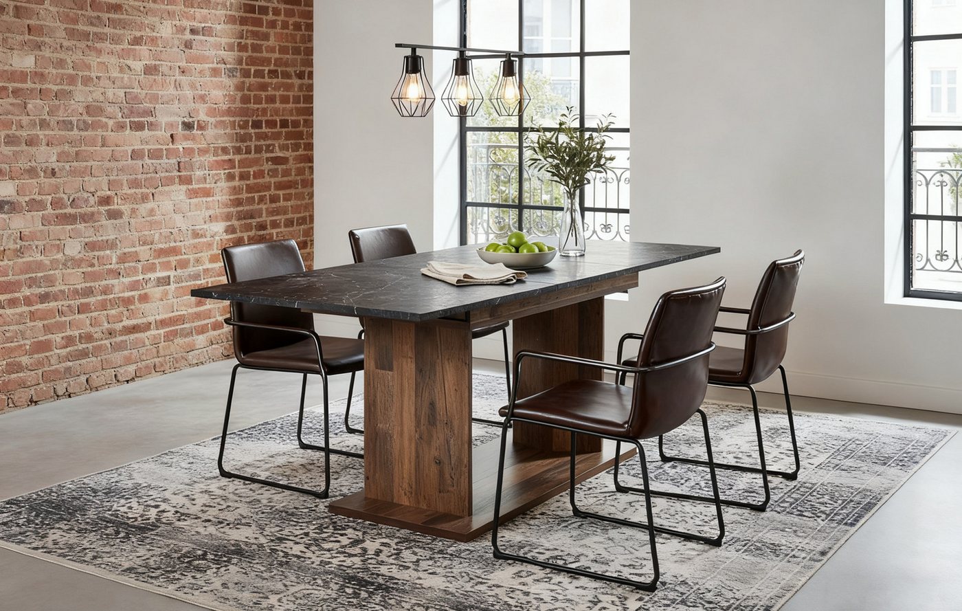 B&D home Esstisch MARA, 4-Fuß Gestell, ausziehbar, 120-160cm, 4-6 Personen von B&D home