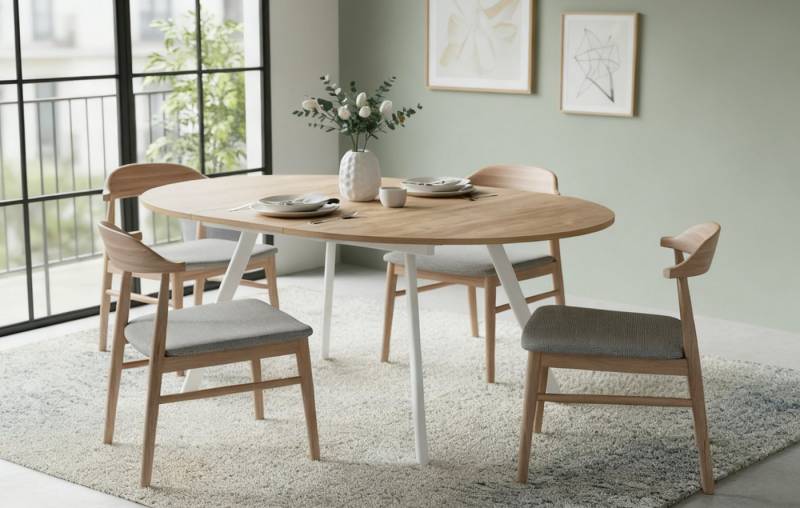 B&D home Esstisch TILL, Rund, ausziehbar, 120-150cm, Beton von B&D home