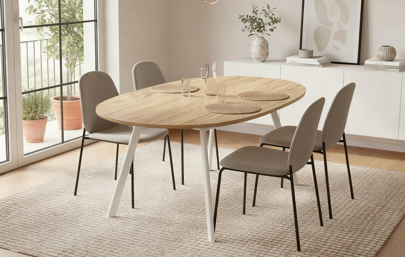 B&D home Esstisch TILL, Rund, ausziehbar, 120-150cm, Beton B&D home Esstisch TILL, Rund, ausziehbar, 120-150cm, Beton von B&D home