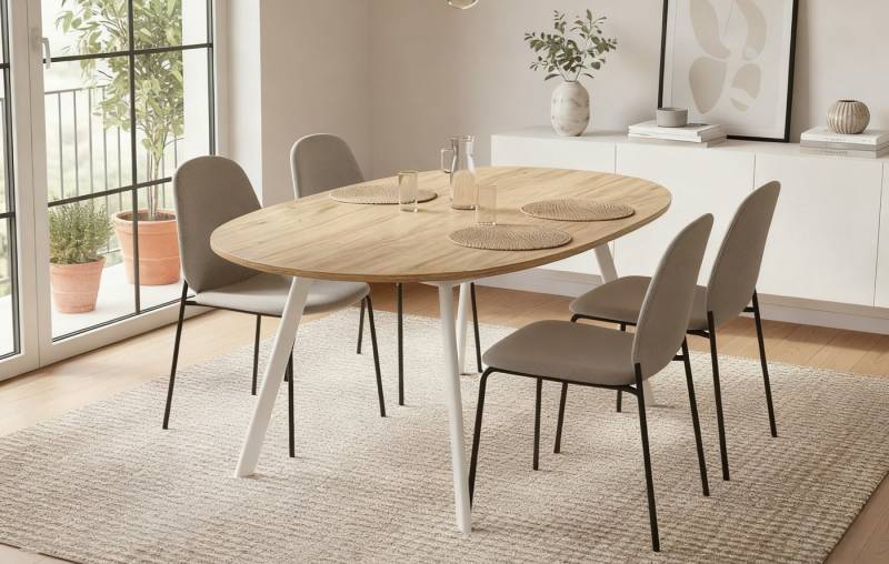 B&D home Esstisch TILL, Rund, ausziehbar, 120-150cm, Beton von B&D home