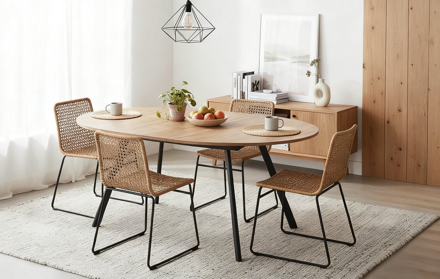 B&D home Esstisch TILL, Rund, ausziehbar, 120-150cm, Beton von B&D home