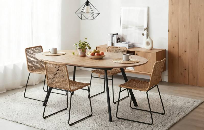 B&D home Esstisch TILL, Rund, ausziehbar, 120-150cm, Beton von B&D home