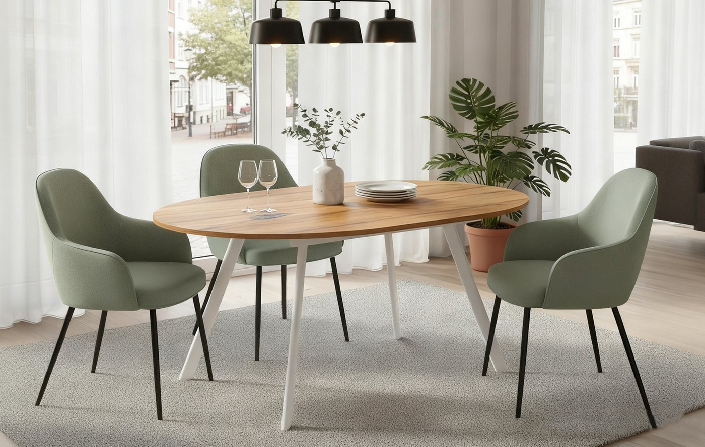 B&D home Esstisch TILL, Rund, ausziehbar, 120-150cm, Beton von B&D home