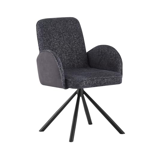 B&D home Esszimmerstuhl Michael, Drehbarer Polsterstuhl mit Armlehnen, Industrial Design für Esszimmer, Wohnzimmer & Büro, Bequemer Stuhl mit stabilem Metallgestell, Modern in Anthrazit, 11134-ANTR-1 B&D home Esszimmerstuhl Michael, Drehbarer Polsterstuhl mit Armlehnen, Industrial Design für Esszimmer, Wohnzimmer & Büro, Bequemer Stuhl mit stabilem Metallgestell, Modern in Anthrazit, 11134-ANTR-1 von B&D home