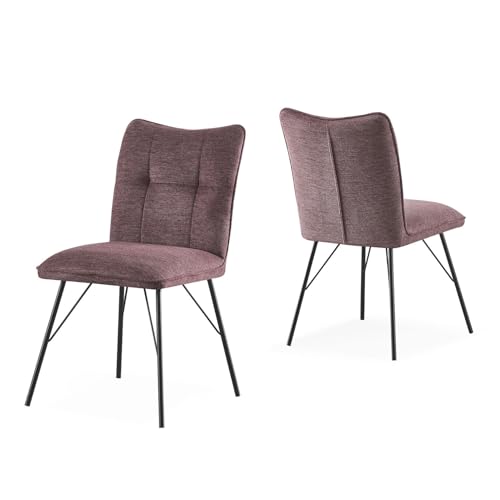 B&D home Esszimmerstuhl NELE 2er Set | Esszimmerstuhl Polsterstuhl Küchenstuhl für Esszimmer, Küche, Wohnzimmer, Büro | Industrial modern Design | Merlot, 11131-MELO-2 von B&D home