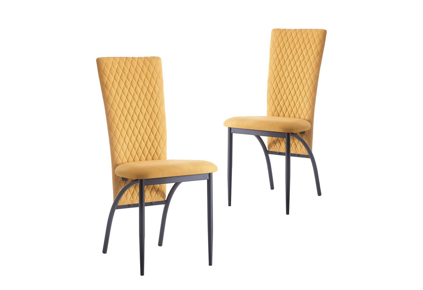 B&D home 4-Fußstuhl THADDÄUS (2er Set, 2 St), gepolstert, hohe Rückenlehne von B&D home