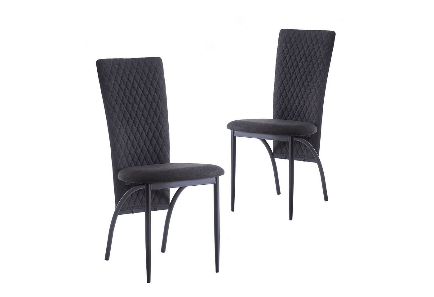 B&D home 4-Fußstuhl THADDÄUS (2er Set, 2 St), gepolstert, hohe Rückenlehne von B&D home