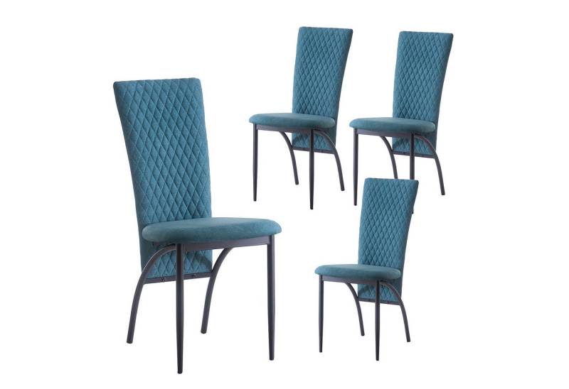 B&D home 4-Fußstuhl THADDÄUS (4er Set, 4 St), gepolstert, hohe Rückenlehne von B&D home