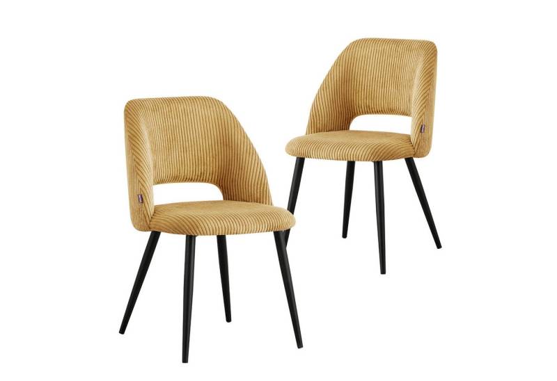 B&D home 4-Fußstuhl VICKY (2er Set, 2 St), gepolstert, Kordsamt von B&D home