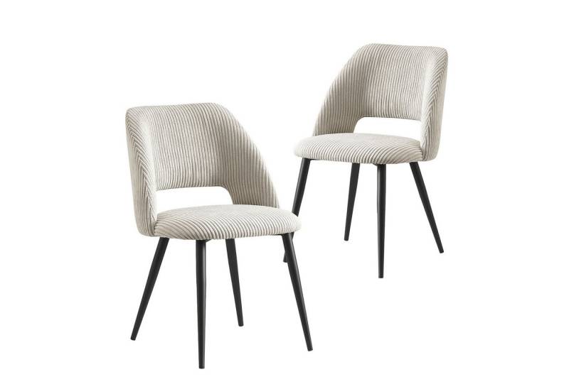 B&D home 4-Fußstuhl VICKY (2er Set, 2 St), gepolstert, Kordsamt von B&D home