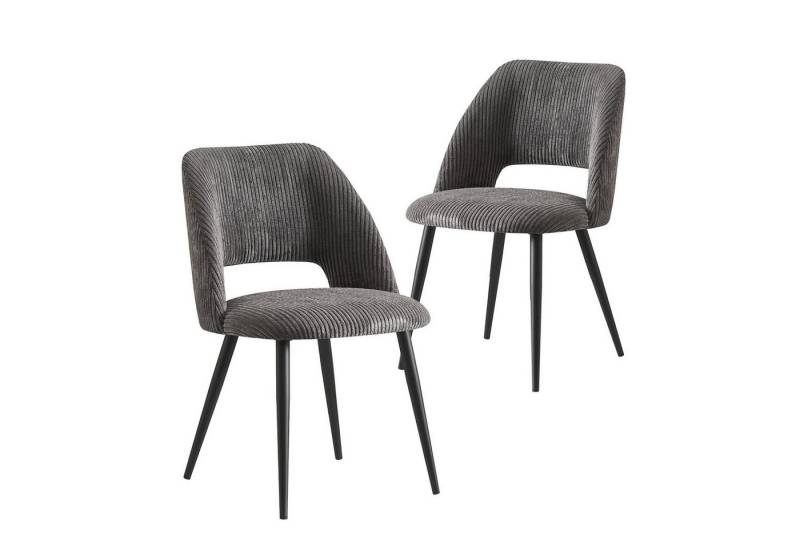 B&D home 4-Fußstuhl VICKY (2er Set, 2 St), gepolstert, Kordsamt von B&D home