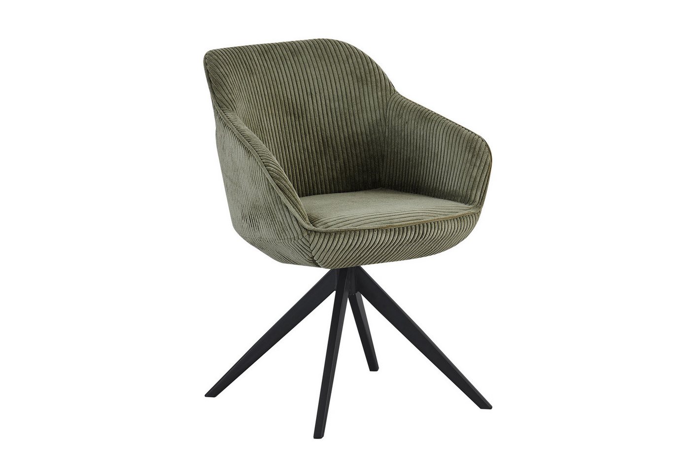 B&D home Polsterstuhl ARVIT (1 St), modern, drehbares Metallgestell, Cord, mit Armlehnen von B&D home