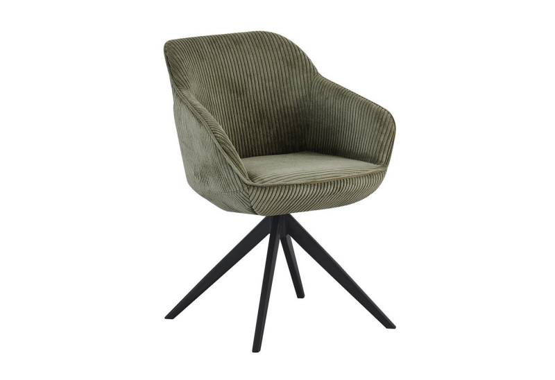 B&D home Polsterstuhl ARVIT (1 St), modern, drehbares Metallgestell, Cord, mit Armlehnen von B&D home