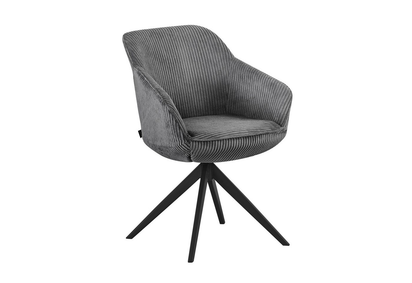B&D home Polsterstuhl ARVIT (1 St), modern, drehbares Metallgestell, Cord, mit Armlehnen von B&D home
