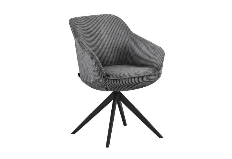 B&D home Polsterstuhl ARVIT (1 St), modern, drehbares Metallgestell, Cord, mit Armlehnen von B&D home