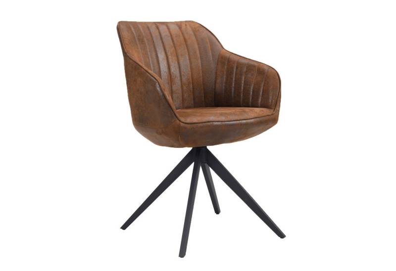 B&D home Polsterstuhl ARVIT (1 St), modern, drehbares Metallgestell, Steppung, mit Armlehnen von B&D home