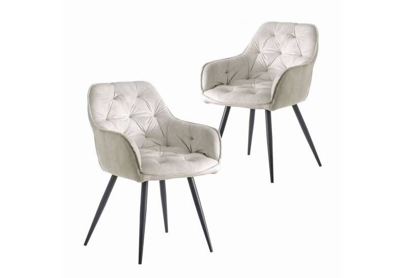 B&D home Polsterstuhl DIETER (2er Set, 2 St), Steppung, mit Armlehnen von B&D home