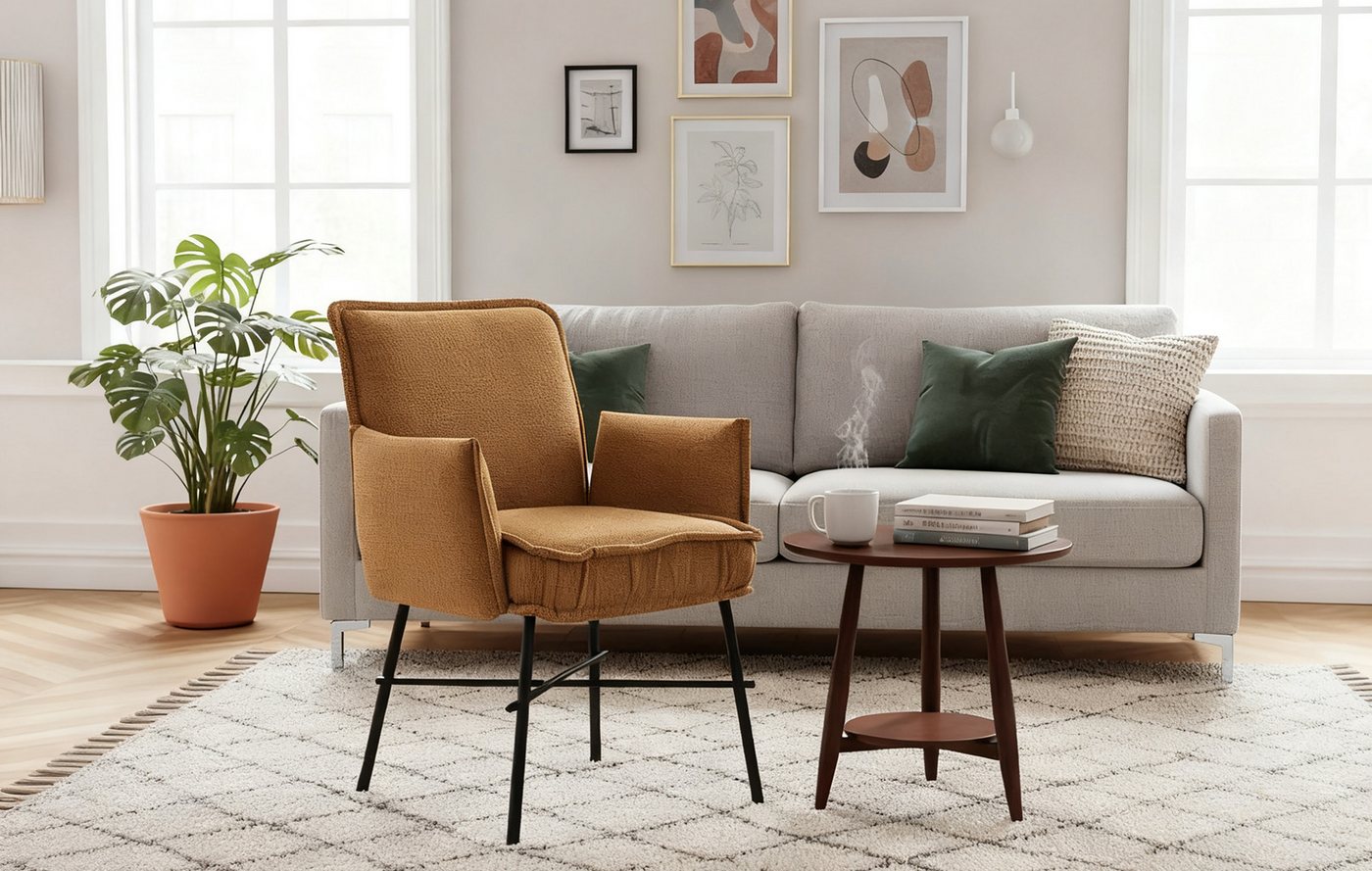 B&D home Polsterstuhl JÜRGEN (1 St), gepolstert, mit Armlehnen von B&D home