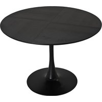 Runder Esstisch, vier Patchwork-Tischplatten, stabile und langlebige Bauweise, einfache Montage und Pflege, bis 100 kg, 120 × 120 × 75  cm, Schwarz von B&F