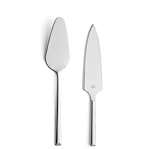 Beckmann & Rommerskirchen B&R 1107 Kuchenheber Set, 2-teilig, Edelstahl, Silber, Tortenheber Set, Kuchenmesser, Tortenmesser, Dessertbesteck, PVD Besteck von Beckmann & Rommerskirchen