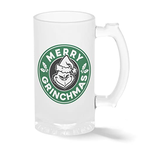 Merry Grinchmas Grinch inspired horror christmas coffee Transparent Bierkrug Stein 500ml von B&S Boutique