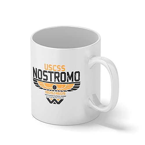 USCSS Nostromo Aliens Inspired Weyland Corp Premium Weiße Kaffeetasse Mug von B&S Boutique