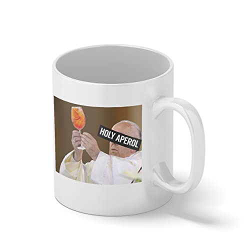 holy Aperol Francis inspired Weiße Kaffeetasse Mug von B&S Boutique