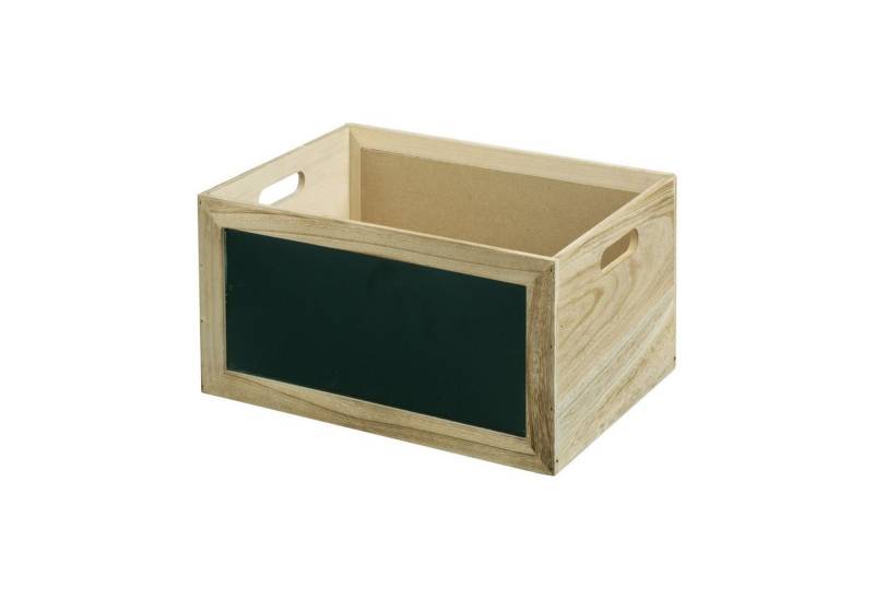 B&S Aufbewahrungsbox Holzkiste mit Kreidetafel 30 x 20 x 17 cm von B&S