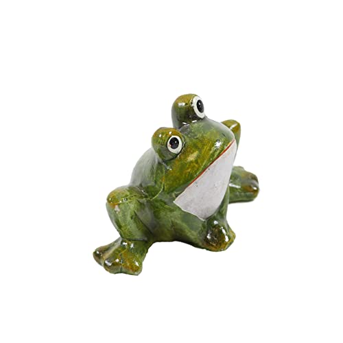 B & S Dekofigur Gartenfigur Frosch grün sitzend Keramik H 10.8 cm von B & S