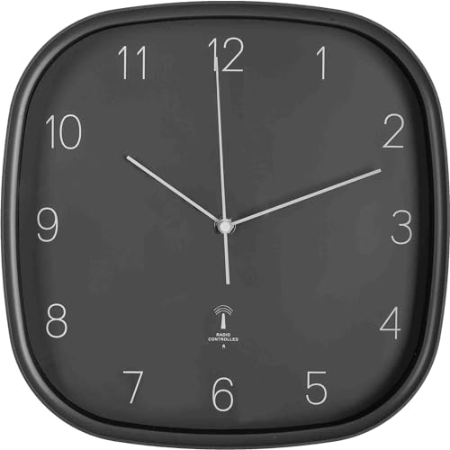 B & S Funkwanduhr Analog Uhr eckig 29.5 x 29.5 cm grau Kunststoff B & S Funkwanduhr Analog Uhr eckig 29.5 x 29.5 cm grau Kunststoff von B & S