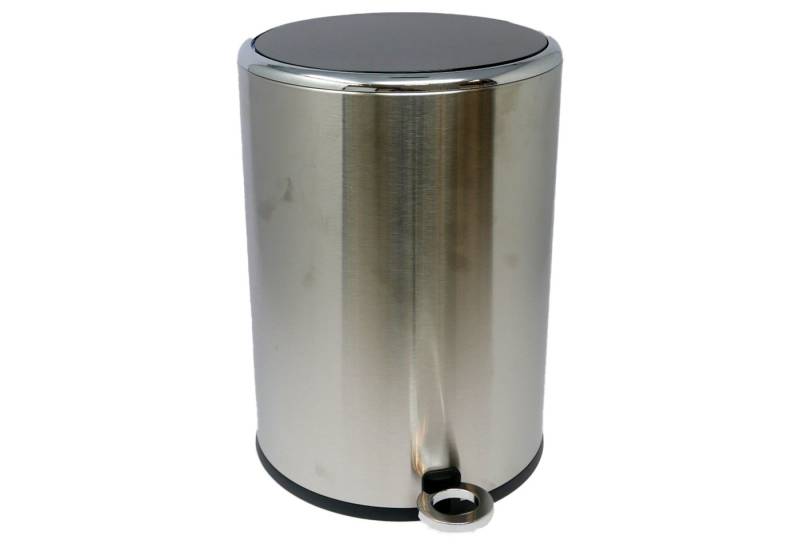 B&S Mülleimer Kosmetikeimer Edelstahl rund 5 Liter silber mit Absenkautomatik, mit Absenkautomatik von B&S