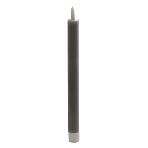 B & S LED Echtwachs Stabkerze 24.5 cm mit Flackereffekt und Timer grau B & S LED Echtwachs Stabkerze 24.5 cm mit Flackereffekt und Timer grau von B & S