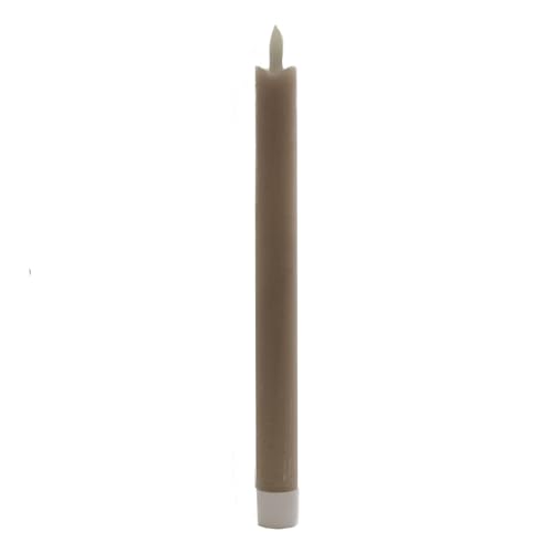 B & S LED Echtwachs Stabkerze 24.5 cm mit Flackereffekt und Timer taupe B & S LED Echtwachs Stabkerze 24.5 cm mit Flackereffekt und Timer taupe von B & S