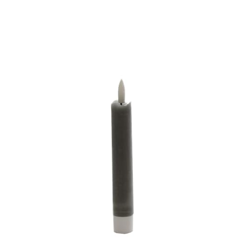 B & S LED Echtwachs Stabkerze kurz 16 cm mit Flackereffekt und Timer grau B & S LED Echtwachs Stabkerze kurz 16 cm mit Flackereffekt und Timer grau von B & S
