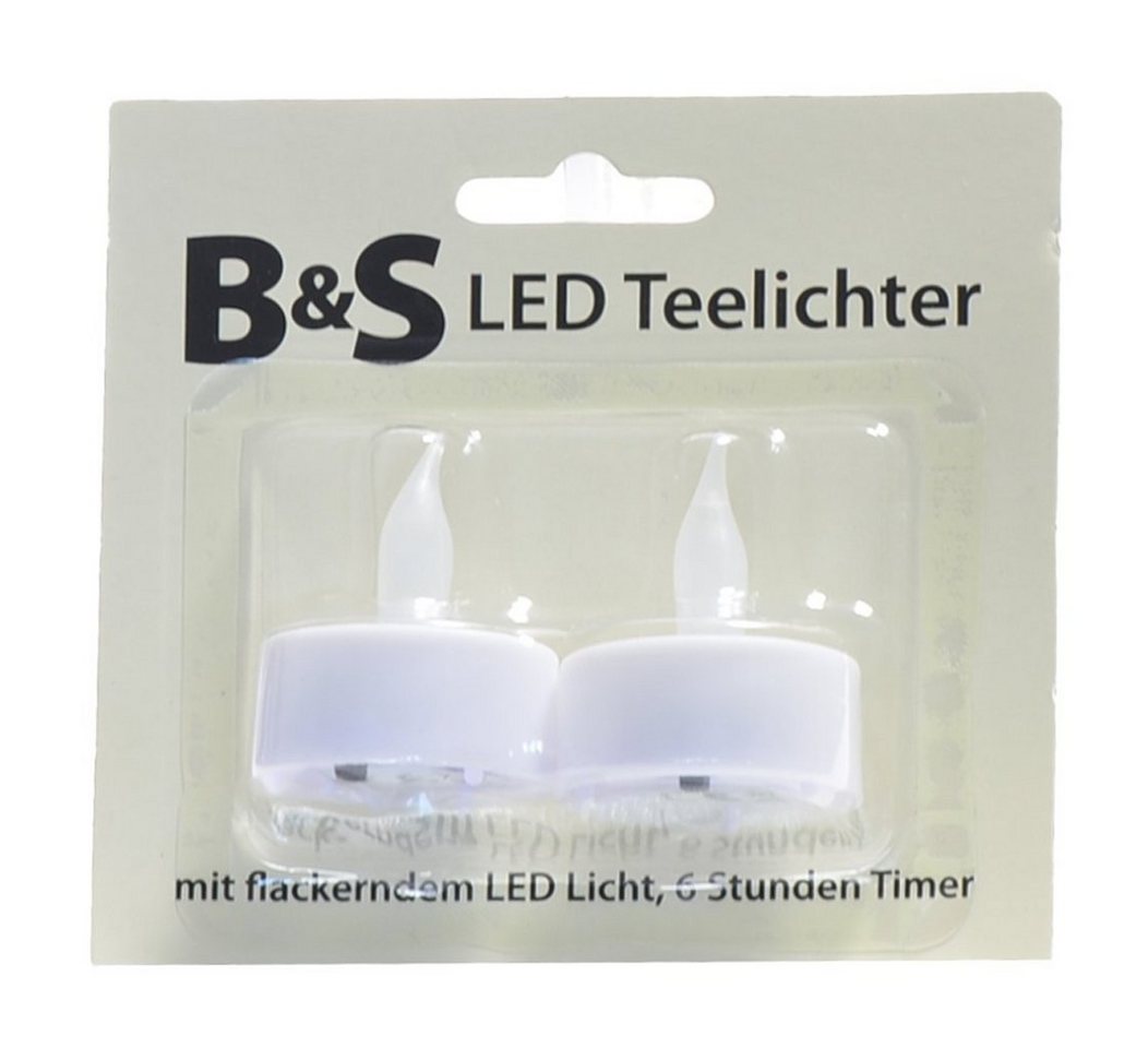 B&S LED-Kerze 2 LED Kerzen Ø 3,8 cm Kunststoff weiß mit Flackereffekt B&S LED-Kerze 2 LED Kerzen Ø 3,8 cm Kunststoff weiß mit Flackereffekt von B&S