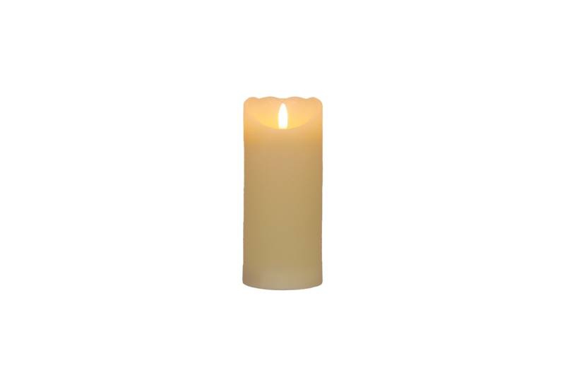 B&S LED-Kerze LED Echtwachskerze rund mit flackereffekt und Timer H:10 x Ø 7.5 cm von B&S