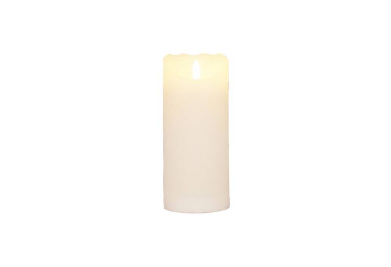 B&S LED-Kerze LED Echtwachskerze mit flackereffekt und Timer H:12.5 x Ø 7.5 cm von B&S