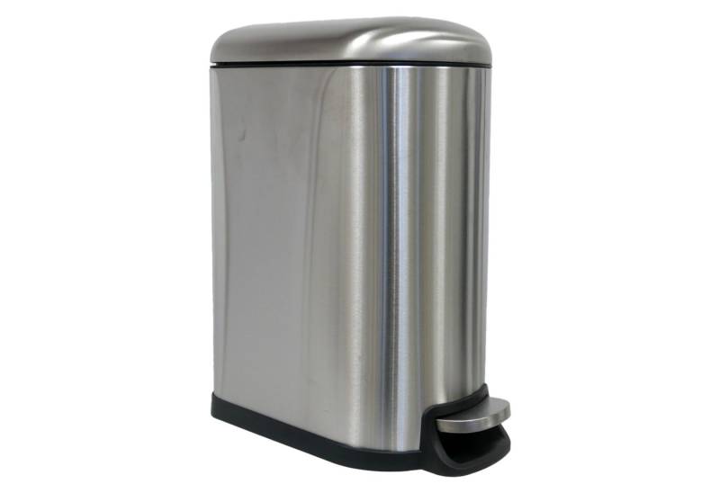 B&S Mülleimer Mülleimer 40 Liter Metall Edelstahl matt mit Absenkautomatik, mit Absenkautomatik von B&S