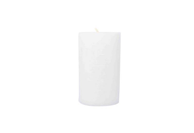 B&S Stumpenkerze Kerze Frostoptik weiss Ø 10 x 15 cm von B&S